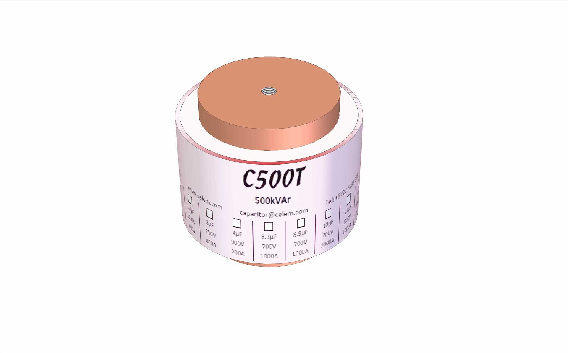 Celem Conduction Cooled Polypropylene Medium Frequency Power Capacitor C500t Celem Power Capacitors